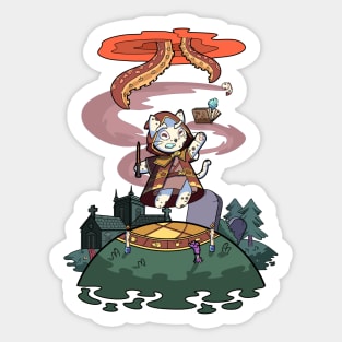 invocation of the wizard cat Sticker